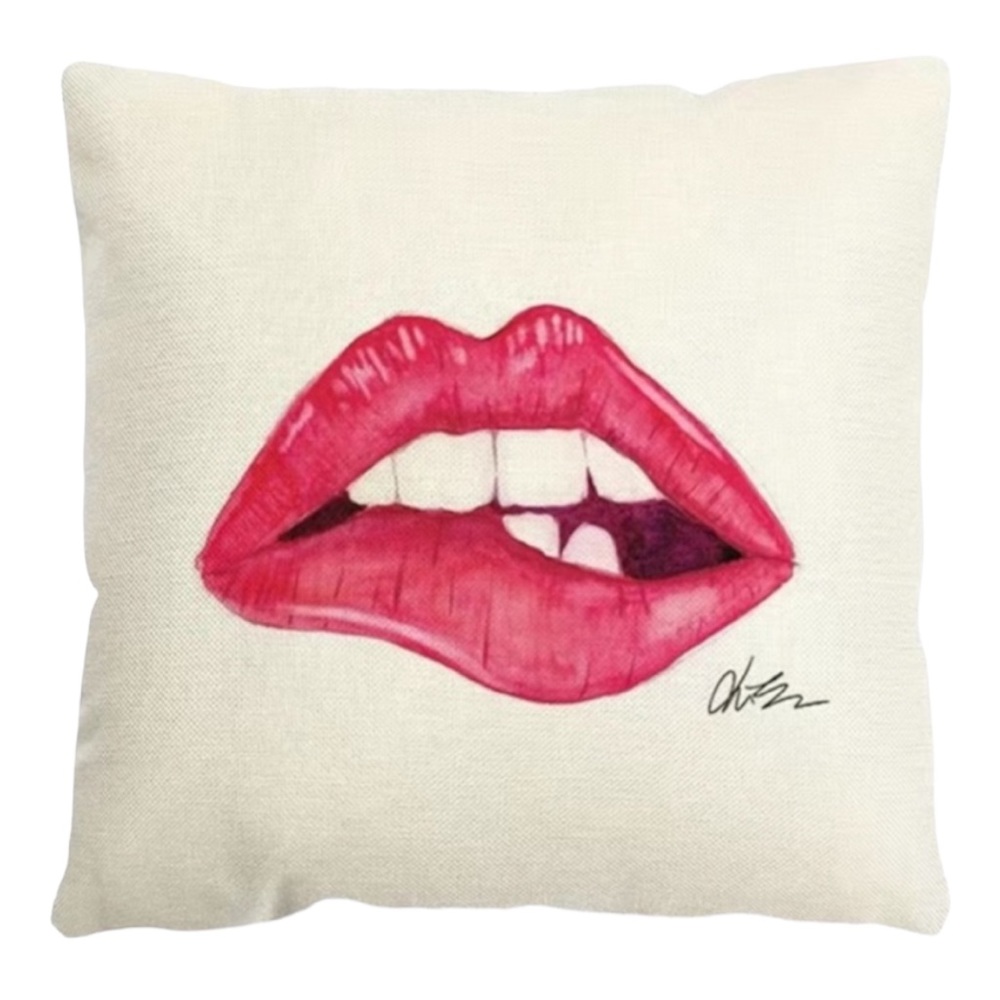 Large Red Lip Pillowcase Cover. NWT